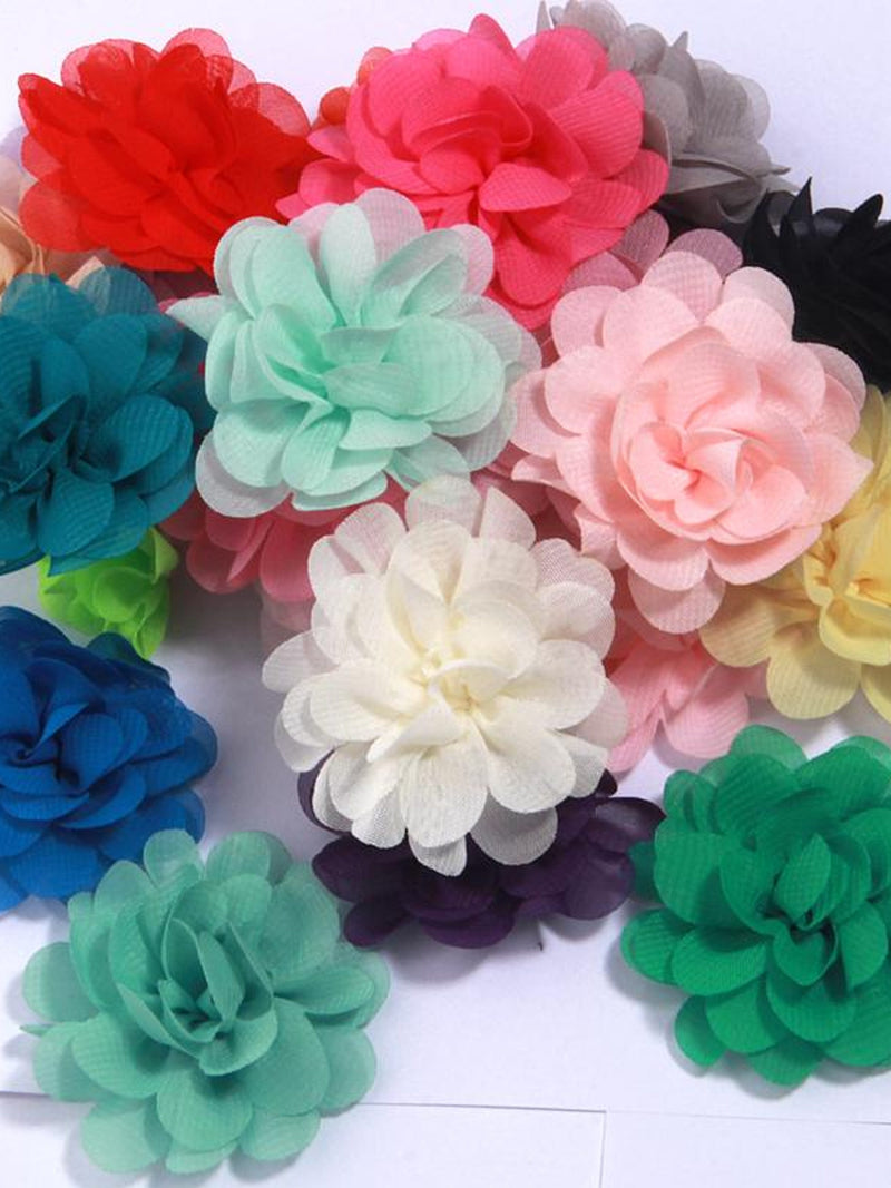5cm Handmade Small Chiffon Fabric Artificial Flowers Head For Wedding Dress Hats Home Decoration DIY Accessories silk flower