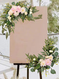 2 Pieces Set Welcome Sign Flower Decoration,Outdoors Wedding Sign Artificial Flowers wedding flower
