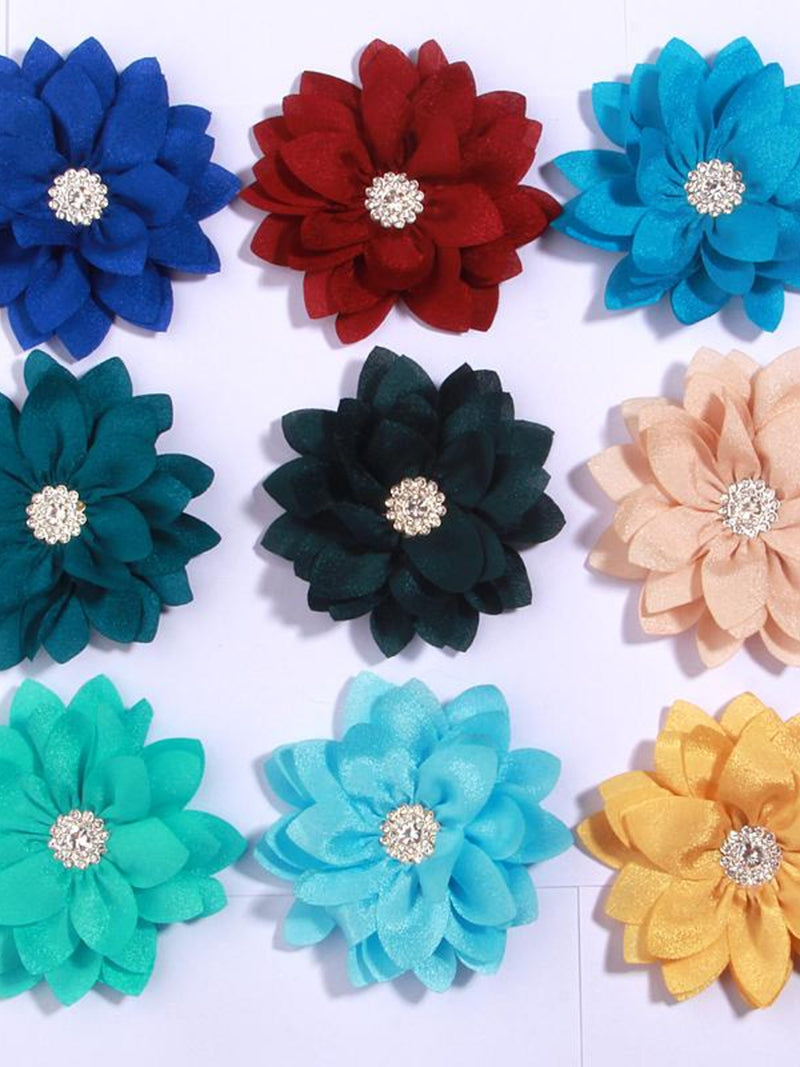 8.5cm Lotus Leaf Artificial Flowers for Wedding Dress Hats Chiffon Fabric Flower for Hats Headband Brooch DIY Home Decor silk flower