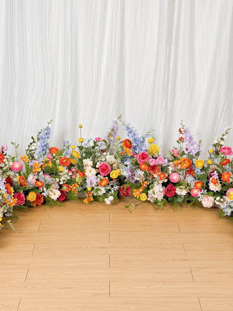 Wildflowers Grounded Floral Arch Arrangements, Wildflowers Wedding Decor, Aisle Decoration, Floor Flowers Runners, Aisle Runner wedding flower