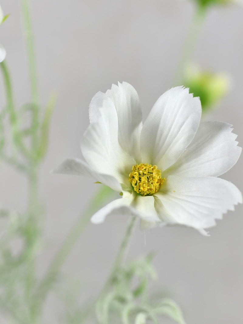 Faux White Cosmos Flower Stem -  Silk Floral / Wedding / Bridal Bouquet / DIY / Home Decor / Arrangement / Centerpiece / Craft / Gift to her silk flower