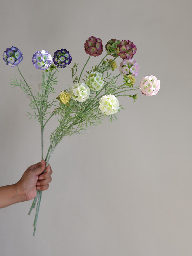 Faux Colorful Ball Flower Branch: Spring Floral DIY Decor (24.5") faux plants