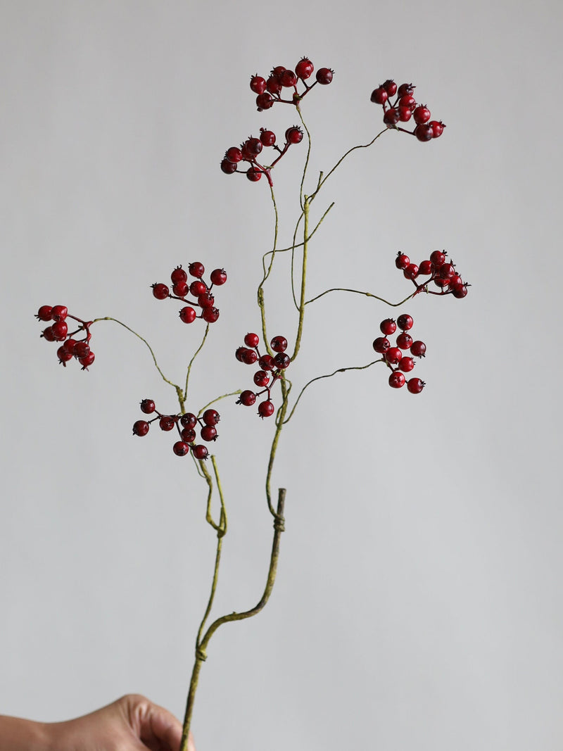 29" Faux Cranberry Branch, Decorative Cranberry Stem, Minimalist Style, High Quality Artificial Plant, Office/Wedding/Home Decoration/Gifts faux plants