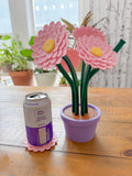 Flower Coaster Plant with Removable Flowers (6 Flowers, Multiple Pot Styles) 3D Printed | Mothers Day Gift | Valentines | House Warming house warming flower