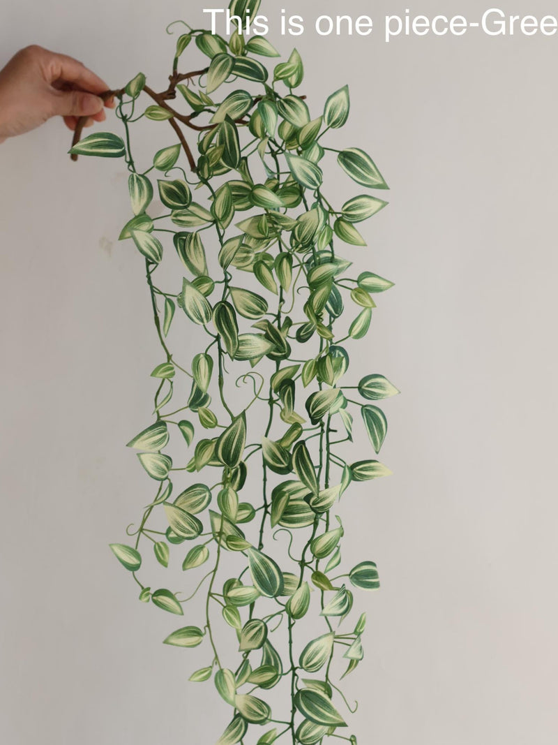 43" Faux Tradescantia Zebrina: Artificial Hanging Plant faux plants