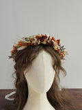 Boho wedding headpiece Bohemian flower crown Terracotta wedding Hair wreath Summer wedding Autumn wedding wedding flower