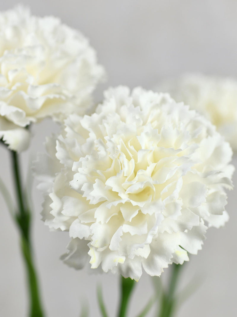 Set of 3 - Real Touch White Carnation Stem / Artificial Floral / Wedding / Bouquet / Flower Arrangement / Centerpiece / Gifts / Design / DIY FLOWER DELIVERY