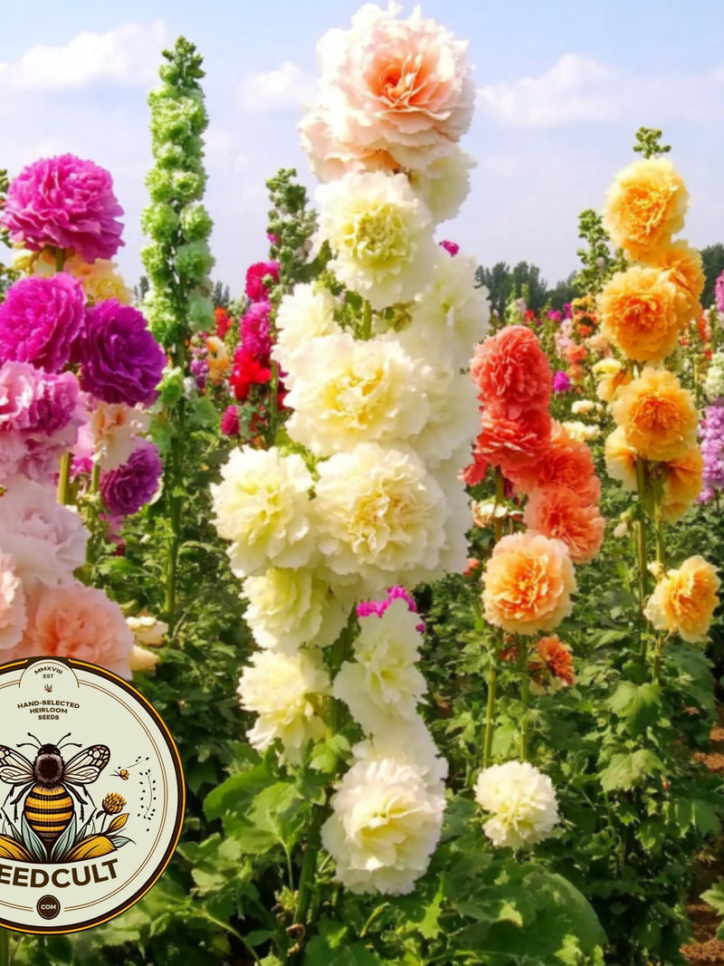 50 Chater's Mix Double Hollyhock Seeds, Alcea Rosea AL8650 seeds bulk