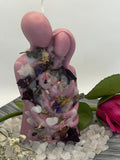 Ritual Candle Love & Partnership ¥ Rose Quartz and Rose Petals ¥ Heart Opening, Tenderness and Connection ¥ Soy Wax Love Romance Flower