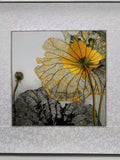 King silk art handmade embroidery Lotus flower gold HR76442 silk flower