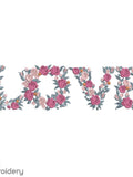 Floral Love Embroidery Designs, Floral Valentine Decor Design, Instant Download Love Romance Flower
