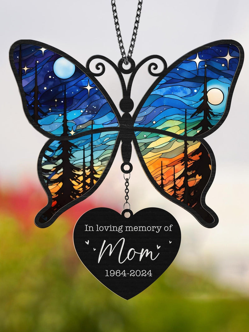 Butterfly Memorial Suncatcher, Sympathy Gift, Loss of Mom, Mother in Heaven Suncatcher, Memorial Gift, Remembrance Gifts, Bereavement Gift sympathy flower