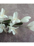 Two Stems Vintage Orange Blossoms Buds White Silk Millinery Flowers for Hats Weddings Bridal Crowns Corsages Floral Arrangements Crafts NOS silk flower