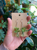 Mini Plant Propagation Earrings - Faux Botanical Terrarium Jewelry Gift for Plant Lover Mom Gardener faux plants