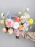 Pastel Wildflower Bridal Bouquet, Spring Wedding Bouquet, Boho Flower Bouquet, Design in Poppy, Daisy, Dahlia,Ranunculus, Carnation, Zinnias wedding flower