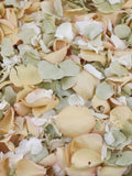 Meadow Mixed Petals - Green, Cream, Pink Rose Petals | Cheap, Biodegradable Dried Petals | Wedding Confetti, Tablescaping, DŽcor, Crafting wedding flower