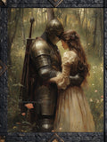 Medieval Knight Digital Print | Romantic Art Print | Bookish Art | Romance Reader Gift | Medieval Romance Painting Love Romance Flower