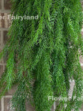 42" Faux Pine Needles Wall Hanging Plant Vines - Artificial Greenery - Green faux plants