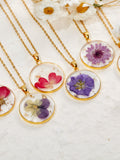 Real Dried Birth Month Flower,Birth Flower Necklace,Pressed Flower Necklace,Boho Jewelry,Jewelry Family Gift,Bridesmaid Gifts,Gift for Her birthday flower