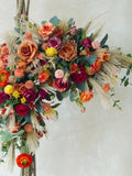Dusty Wedding Archway Flower,Rust Orange Wedding Corner Swag,Swag for Arch,Outdoor Wedding Backdrop,Floral Arch Arrangement,Silk Flower Arch flower spore