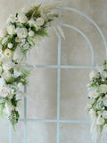 White/Green Arch Flowers,Silk Flowers/Artificial Flower Arches Corner Swag,Swag for Arch,Outdoor Wedding Backdrop,Floral Arch Arrangement flower spore