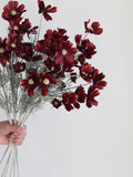 Burgundy Cosmos Flower Branch: 23.5" Faux Wildflower Stem, Fall Winter Wildflower, Pot/Home Decors, Craft Project Supplies faux plants