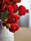 11" Bright Red Ranunculus Bunch, Artificial Silk Flowers, Spring Wedding Flowers, Artificial  Rose Bouquet, Fake Ranunculus, Summer Weddings silk flower