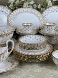 Vintage Spode Fleur de Lys Gold dinner set flower spore