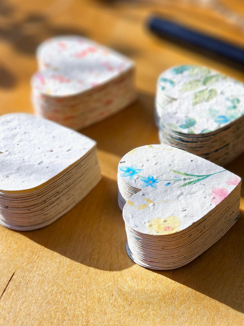 Bulk Plantable Seed Paper Hearts: Wildflower Wedding Favors, Baby Shower Souvenirs seeds bulk