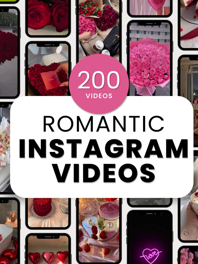 Valentine's Day and Love / Romance Aesthetic Video Reels for Instagram Reels + Tiktok | Digital Marketing, Social Media Coaches, | MRR | PLR Love Romance Flower