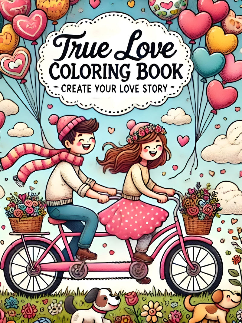 Romantic Coloring Book for Adults: True Love Quotes (Digital Download) Love Romance Flower
