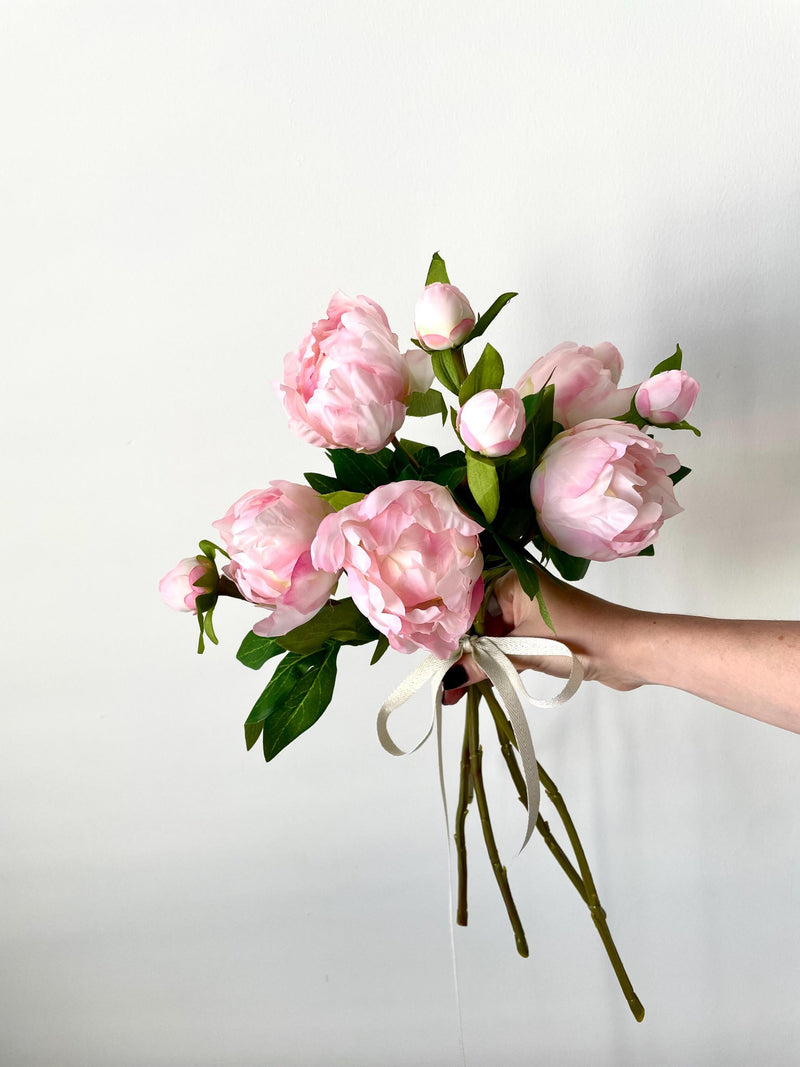 Artificial Pink Peony Stem, Real Touch Silk Flower, Bookshelf Decor, Table Centerpiece Gift silk flower