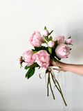 Artificial Pink Peony Stem, Real Touch Silk Flower, Bookshelf Decor, Table Centerpiece Gift silk flower