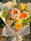 Crochet flowers bouquet, Handmade Knitted Peony Bouquet, Finished Product, Anniversary, Birthday, Mom, Wife, Gifts for Her birthday flower