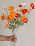 23.5" Faux Poppy Flowers: Mixed Colors Artificial Flower Branch silk flower