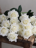 16" White Roses, Real Touch Roses, Real Touch Flowers, Silk Roses, Fake Flowers, White Flowers, Garden Flower Gift silk flower