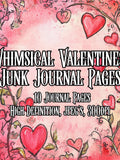 Whimsical Romantic Valentines Junk Journal Background Pages Hi Resolution 300dpi Printable Romance Art Collage Scrapbooking Instant Download Love Romance Flower