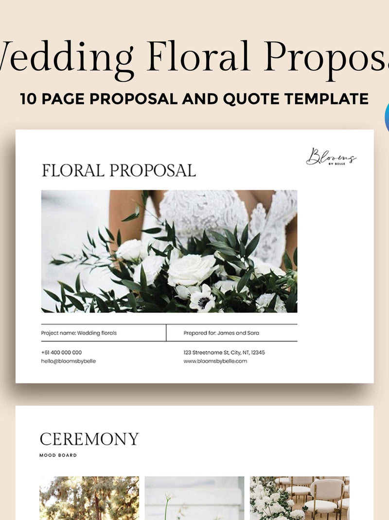 Editable Floral Proposal Template | Wedding & Event Pricing (Canva) wedding flower