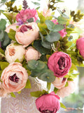 FiveSeasonStuff Mixed Pink Silk Peonies Artificial Peony Flower Bouquet silk flower