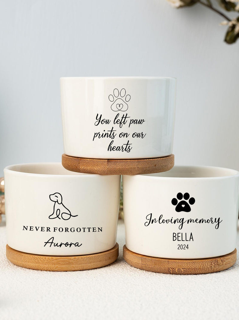 Personalized Dog Memorial Planter: Custom Pet Loss Gift sympathy flower