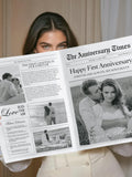 Couple Anniversary Newspaper Template, Customizable Love Story (Digital Download), One Year Gift wedding, 03 ANNIVERSARY