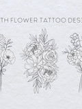 Custom Birth Flower Tattoo, Birth Flower Bouquet, Custom Floral Tattoo, Custom Family Tattoo, Birthday Flower Tattoo, Birth Month Tattoo birthday flower