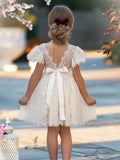Flower girl dress, Bohemian Flower Girl Dress, rustic flower girl dress, boho flower girl dress, lace flower girl dress, boho wedding dress wedding flower
