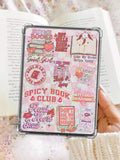 Romance Kindle Insert Kindle Smut Paper E-Reader Holographic Insert Kindle Glitter Cardstock Decor Bookish Accessories Gift for Book Love Love Romance Flower