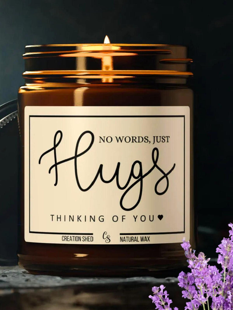 No Words Just Hugs Grief Candle Sympathy Gift Loss of Mother Father Husband Wife Memorial Gift Mourning Gift Condolence Gift Thinking of You sympathy flower