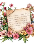 10 Vintage Love Letter Clupart Set Digital Watercolor Painting Romantic Illustration Antique Stationery Retro Floral Design Clip Art Bundle Love Romance Flower
