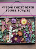Custom Birth Month Flower Stained Glass Decor: Pressed Flower Arrangement birthday flower