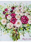 Custom Wedding Bouquet Painting, Impasto Floral Oil Painting Bouquet