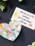 sun catcher heart Sympathy gift, poem card Memorial suncatcher, sympathy gift, loss of   mom, mother, dad, brother, sister , friend sympathy flower