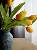 Real Touch Yellow tulips, Bunch of 7 Artificial Flowers, DIY wedding, wreath making, bouquet supplies, newborn flowers silk flower